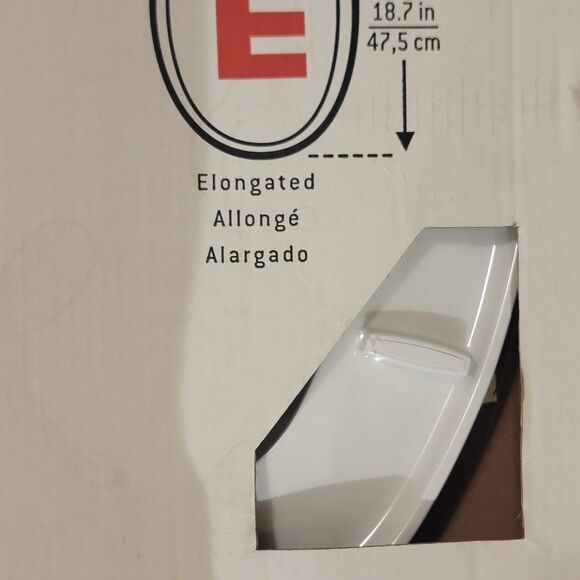 New, Smooth Close White Toilet Seat E Elongated 18.7" AquaSource Easy Install - Picture 1 of 16